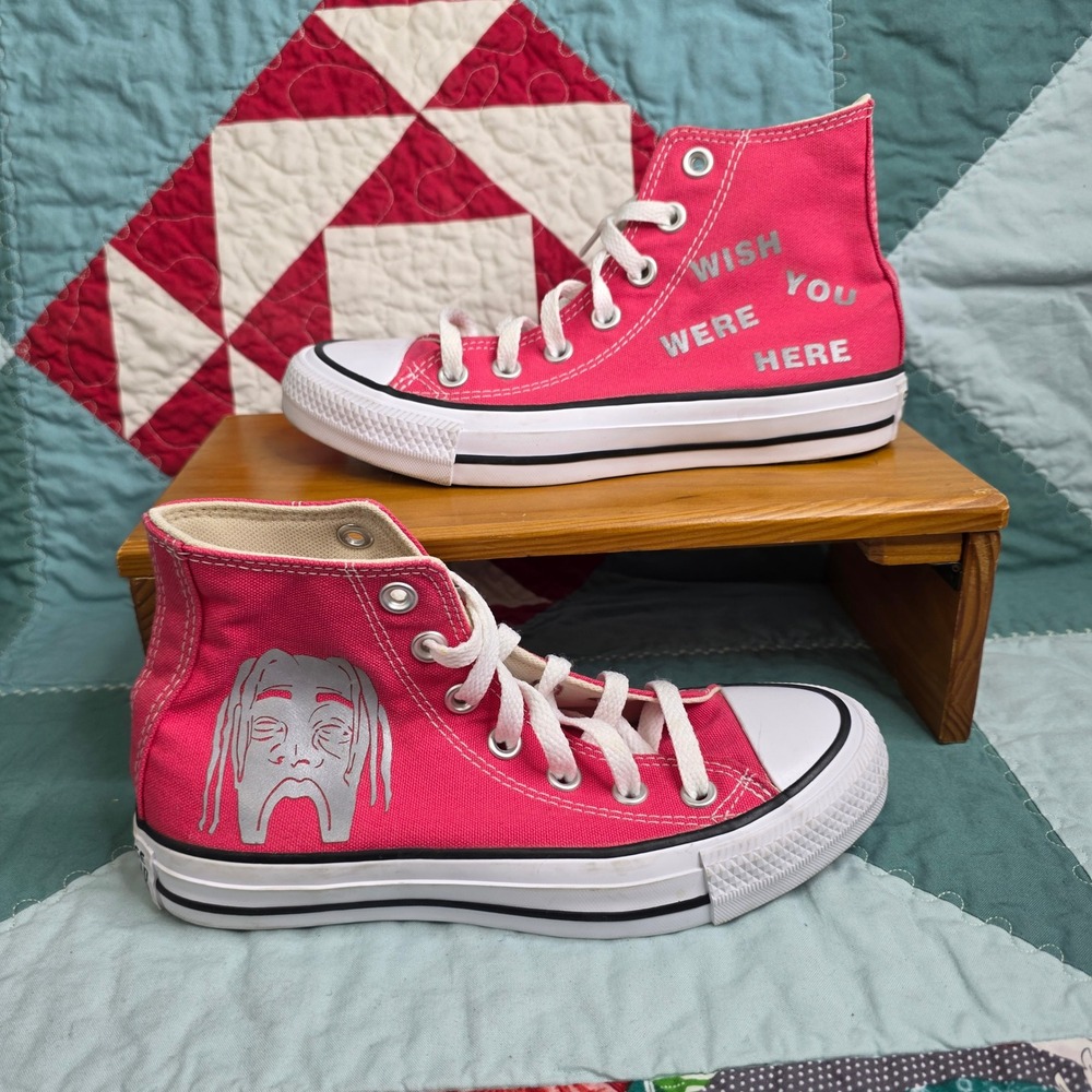 Converse Chuck Taylor Custom High Top Pink Travis Scott Wish You Were Here M3 W5 - Picture 1 of 10